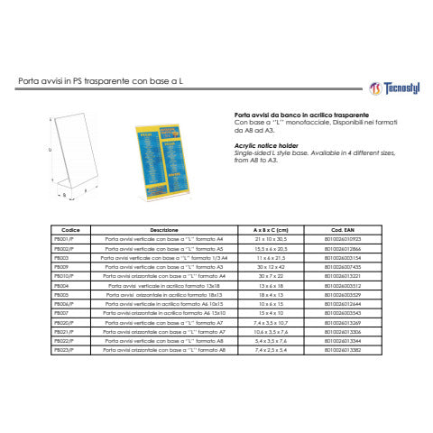 tecnostyl-porta-avvisi-ps-orizzontale-base-l-trasparente-a8-pb023-p