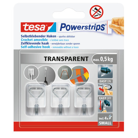 tesa-ganci-autoadesivi-filo-metallico-powerstrips-s-trasparente-conf-3-pz-58620-00001-00