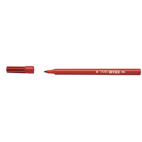 tratto-marcatori-punta-fibra-office-punta-conica-0-7-mm-rosso-conf-12-pezzi-f730502