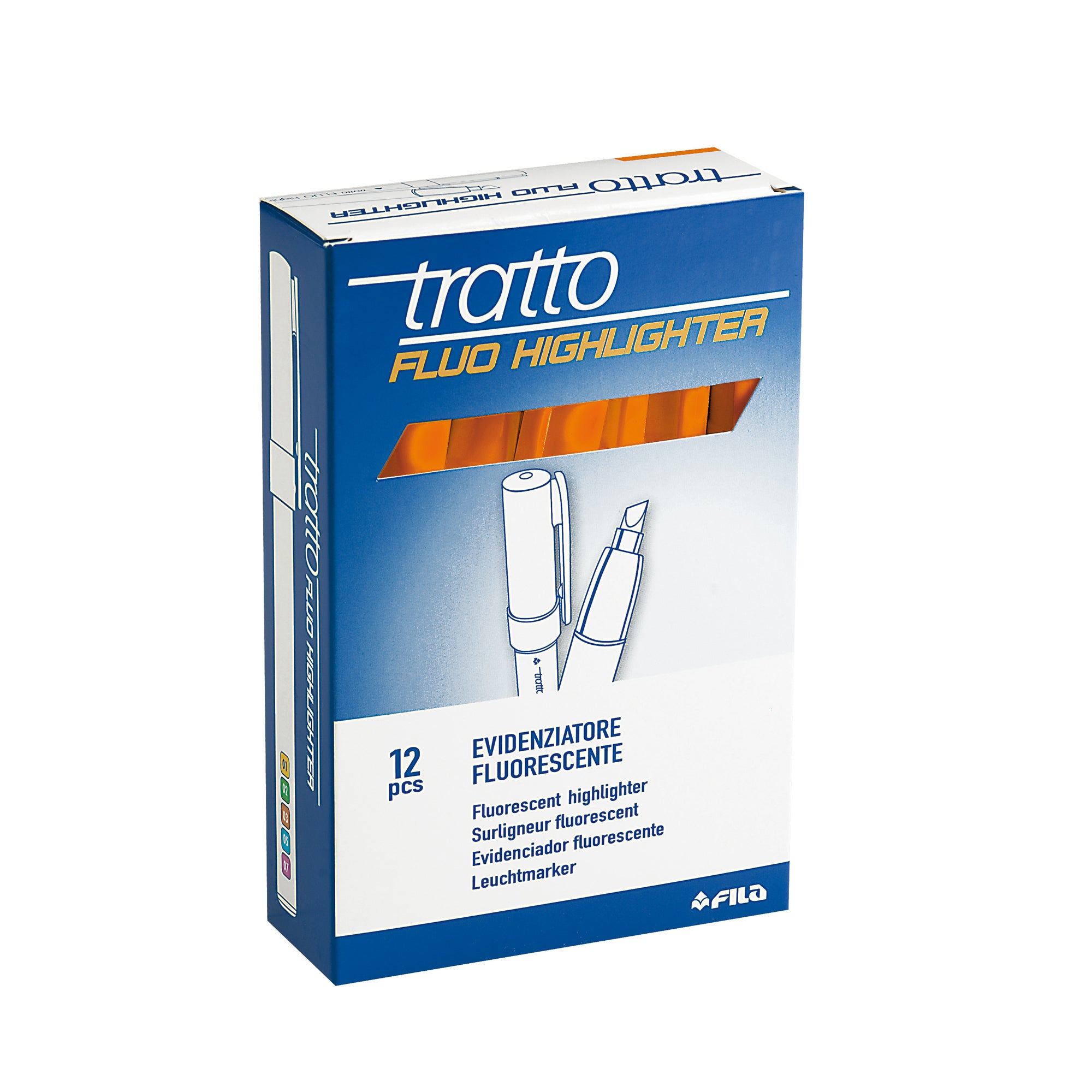 tratto-scatola-12-evidenziatori-highlighter-arancio-fluo