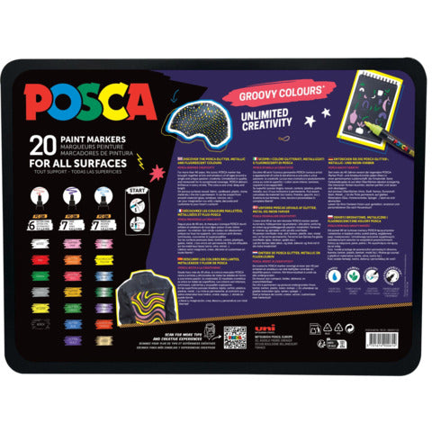 uni-posca-valigetta-metallo-posca-groovy-colours-20-marcatori-tempera-colori-assortiti-m-groovy-20p