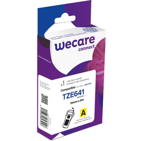 wecare-nastro-compatibile-brother-18-mm-x-8-mt-nero-giallo-k80031w4