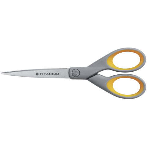 westcott-forbici-softgrip-titanium-super-simmetrica-giallo-grigio-lama-18-cm-e-30470-00